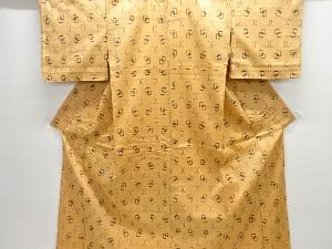 絣柄織り出し手織り紬単衣着物